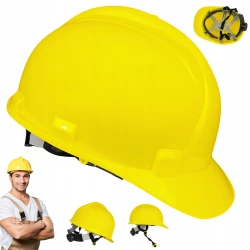 Kask OCHRONNY hełm ROBOCZY budowlany BHP LEKKI przemysłowy 4-punktowy