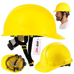Kask OCHRONNY Hełm ROBOCZY budowlany BHP LEKKI przemysłowy ŻÓŁTY REGULOWANY