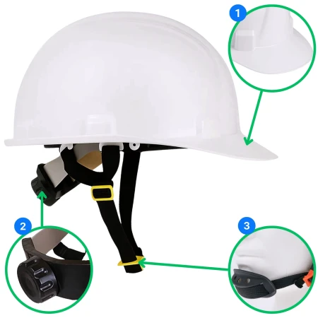 Kask OCHRONNY Hełm ROBOCZY budowlany BHP LEKKI przemysłowy BIAŁY REGULOWANY