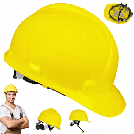 Kask OCHRONNY hełm ROBOCZY budowlany BHP LEKKI przemysłowy 4-punktowy