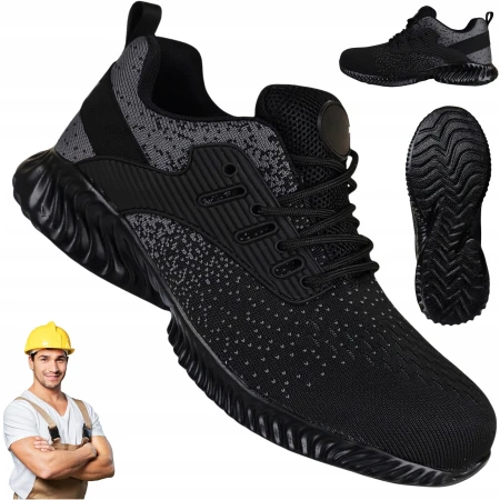 LEKKIE buty robocze półbuty SPORTOWE męskie ADIDASY damskie z NOSKIEM BHP