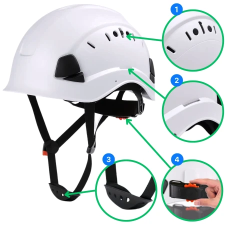Kask OCHRONNY Hełm ROBOCZY budowlany BHP LEKKI przemysłowy 4-punktowy BIAŁY