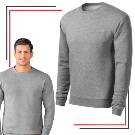 Bluza robocza dresowa ciemnoszary melanż 24h-ESSENTIA r. 3XL