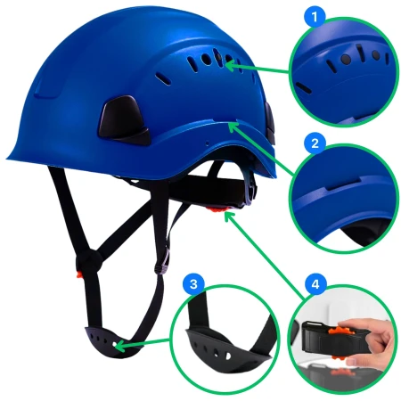 Kask OCHRONNY Hełm ROBOCZY budowlany BHP LEKKI przemysłowy NIEBIESKI