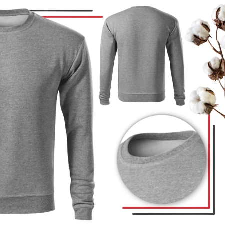 Bluza robocza dresowa ciemnoszary melanż 24h-ESSENTIA r. 3XL
