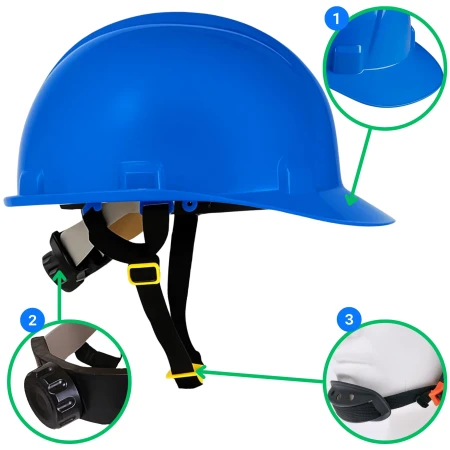 Kask OCHRONNY Hełm ROBOCZY budowlany BHP LEKKI przemysłowy NIEBIESKI