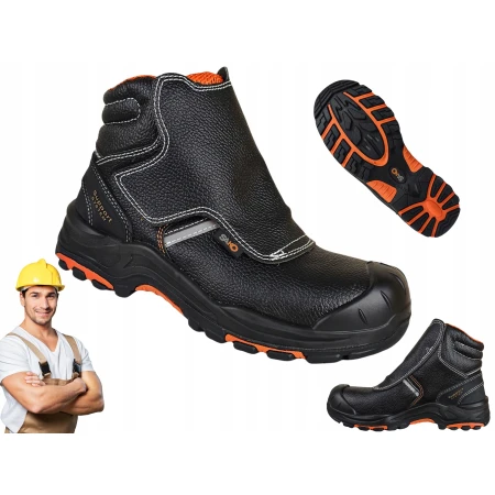 Buty robocze SPAWALNICZE trzewiki męskie SKÓRZANE z NOSKIEM S3 HRO SRC WG